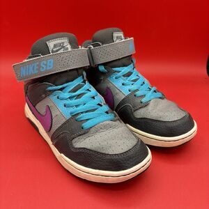 Nike Youth Morgan Mid 2 SB (GS) Cool Grey Vivid Purple Shoes Sneakers Size 3Y